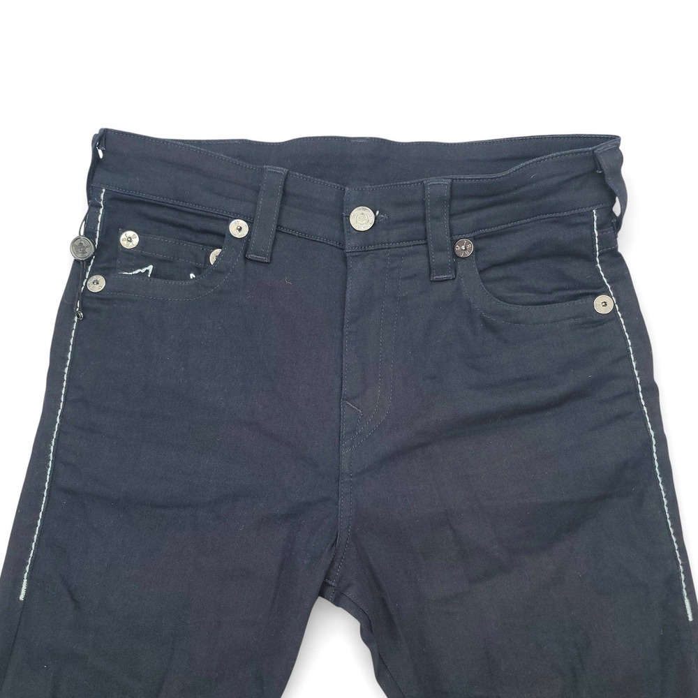 True Religion Jack Jeans Mens 31x32 Skinny Tapered Made USA‎ Dark Wash NWOT - Picture 3 of 6
